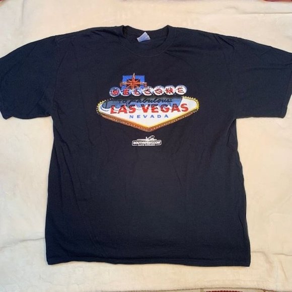 T-shirt M&M's Las Vegas Bleu - Manches Courtes Taille S - Occasion Très Bon état